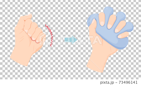 手の拘縮_予防のクッションを握る 73496141