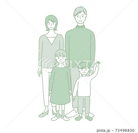 子育て家族 4人家族のイラスト素材