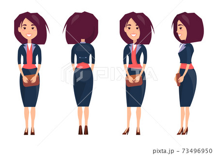 Businesswoman in Suit and Stilettoes Holds Purse Businesswoman in Suit and Stilettoes Holds Purse 73496950