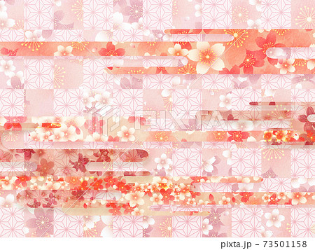 桜柄　背景素材 73501158