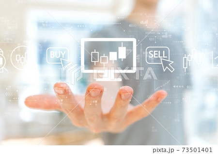 Stock trading theme with young man 73501401