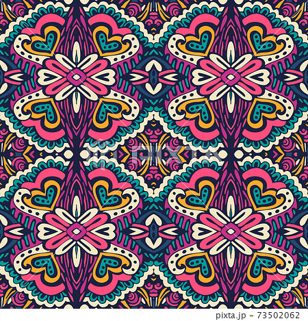 Ethnic seamless pattern. Vector tribal background. Aztec and indian style, vintage print. Ethnic seamless pattern. Vector tribal background. Aztec and indian style, vintage print. 73502062