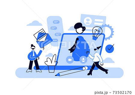 Job interview online service or platform. Idea of employment and hiring 73502170