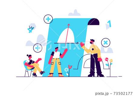 Math course concept. Learning mathematics, idea of education and knowledge 73502177