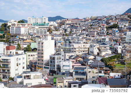 坂の町 長崎の風景の写真素材