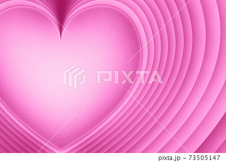 ハート型の紙を段々に重ねた立体クラフトっぽい背景イラスト ピンク 他色あります 表面石膏風のイラスト素材