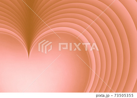 表面が石膏風のハート型紙を段々に重ねた立体クラフト 背景イラスト オレンジ 他色あります 73505355