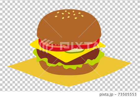 ハンバーガーのイラストのイラスト素材