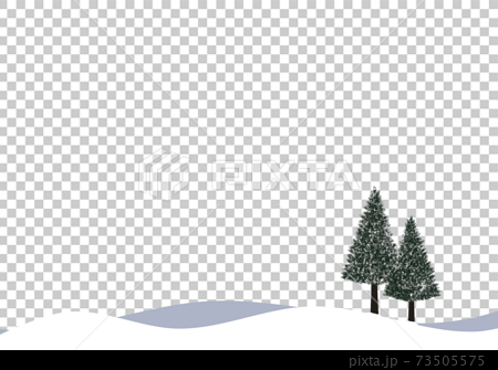 2本の木がある雪景色のイラスト 1 73505575