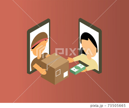 cash on delivery (COD) to give cash when customer receive the goods vector cash on delivery (COD) to give cash when customer receive the goods vector 73505665