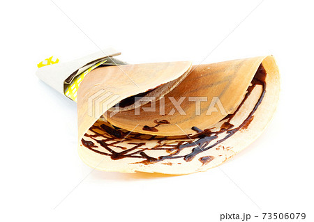 Crepe with and chocolate on a white background 73506079