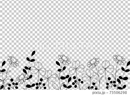 草花の線画　手描きイラスト 73506298