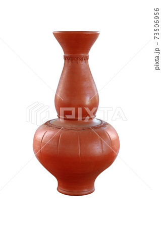 Old pottery clay jug isolated on white 73506956