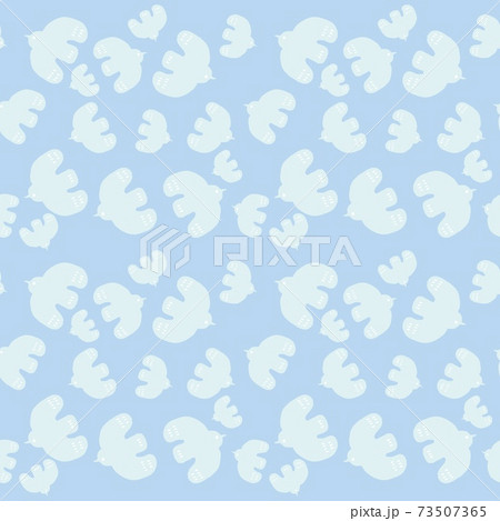 幸福の青い鳥のシームレスパターン 背景色青のイラスト素材