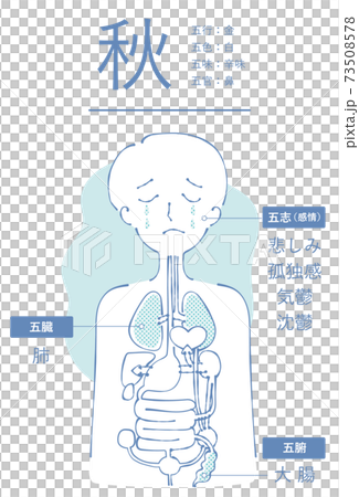 陰陽五行　秋　白　肺　大腸　悲しみ　孤独 73508578