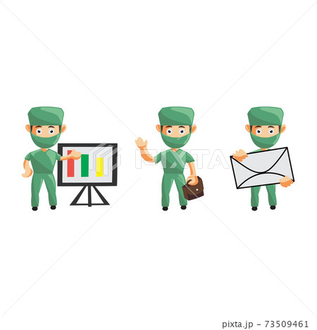 Nurse Man hospital character clothes healthcare mascot Set 73509461