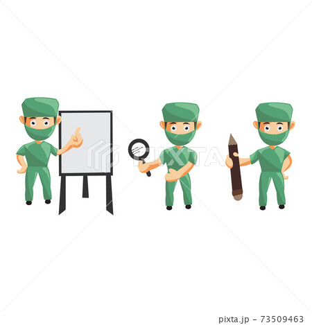 Nurse Man hospital character clothes healthcare mascot Set 73509463