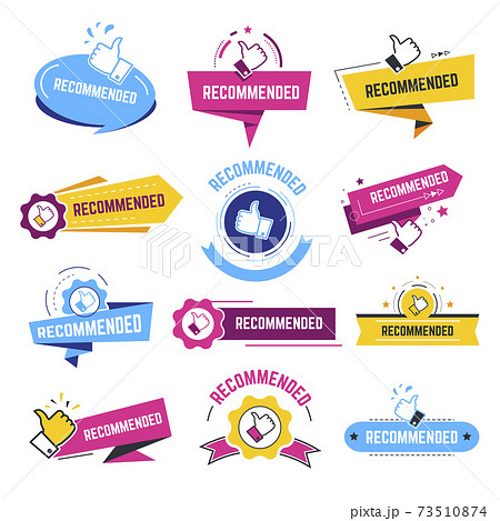 Recommended, banners with likes and thumbs up Recommended, banners with likes and thumbs up 73510874