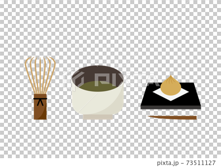 抹茶 お菓子 茶筅 イラストのイラスト素材