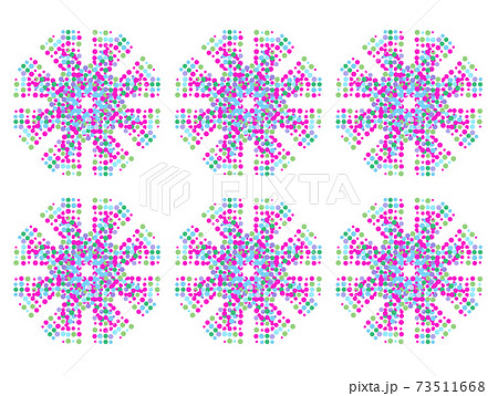 点描イラストの背景 花のイラスト素材