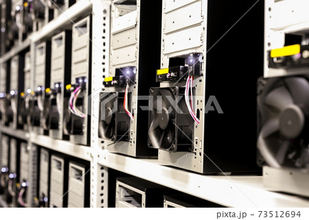 Machines mining bitcoin in data center Machines mining bitcoin in data center 73512694