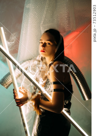 environmental pollution save nature tired woman environmental pollution save nature tired woman 73512903