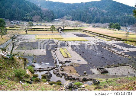 福井県に遺る一乗谷朝倉館跡の眺望 73513703