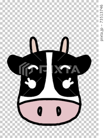Cute Holstein cow facing the front (no expression, white background) 73513746