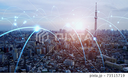 都市とネットワーク　スマートシティー 　IoT　ICT　デジタルトランスフォーメーション  73515719