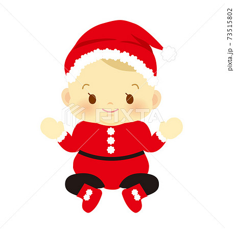 コスプレの赤ちゃん　サンタクロース　正面　ベビー全身イラスト91 73515802