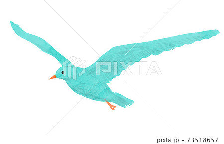 Flying Bird Watercolor Illustration Vectorのイラスト素材