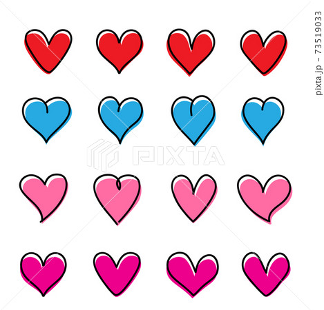 Valentine colors hearts set 73519033