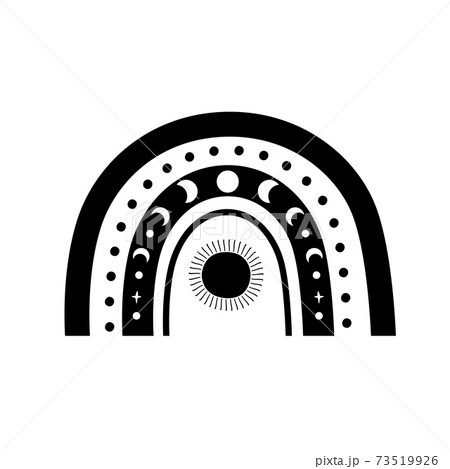 Boho rainbow Celestial rainbow logo. Kids rainbow element isolated Bohemian moon stars sun print 73519926