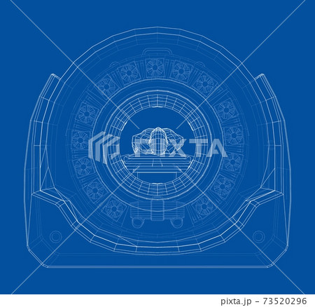 MRI machine scanning patient inside. Vector MRI machine scanning patient inside. Vector 73520296