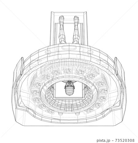 MRI machine scanning patient inside. Vector MRI machine scanning patient inside. Vector 73520308