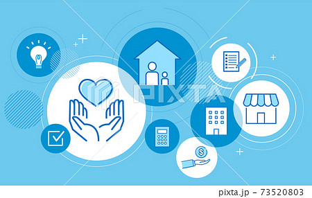 持続化給付金のイメージグラフィック、ベクターイラストレーション 73520803