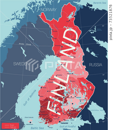 Finland country detailed editable map 73521876