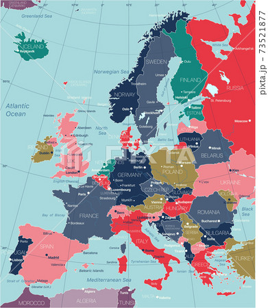 Europe detailed editable map 73521877