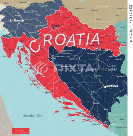 Croatia country detailed editable map Croatia country detailed editable map 73521882