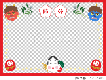 節分素材のフレーム赤枠 節分素材のフレーム赤枠 73522308