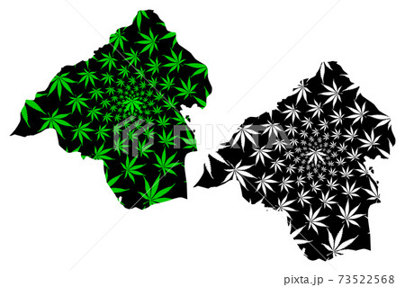 Isparta (Provinces of the Republic of Turkey) map is designed cannabis leaf green and black, Isparta ili map made of marijuana (marihuana,THC) foliage,.... 73522568