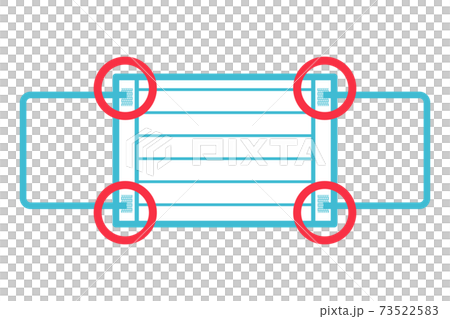 マスク 裏表注意 耳ひものイラスト素材
