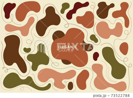 Set of abstract organic shapes earth tone  colors contemporary art. Hand drawn collage design elements Set of abstract organic shapes earth tone  colors contemporary art. Hand drawn collage design elements 73522788