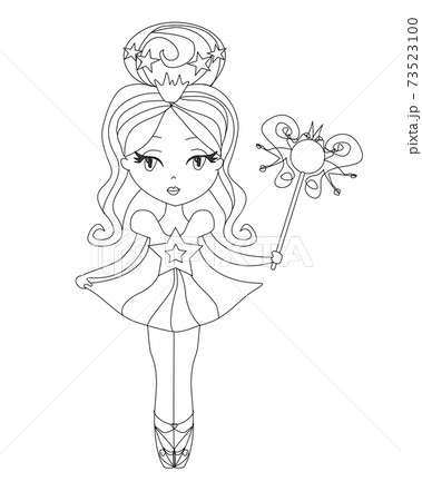 beautiful fairy - isolated character coloring book 73523100