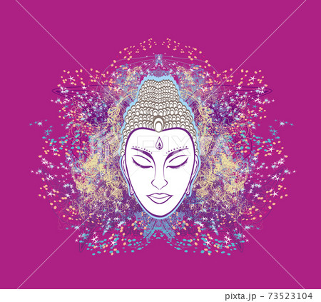 decorative buddha portrait - abstract illustration decorative buddha portrait - abstract illustration 73523104