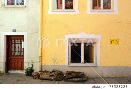historic fairy tale street in the village of fussen in germany during lockdown because of coronavirus historic fairy tale street in the village of fussen in germany during lockdown because of coronavirus 73523223