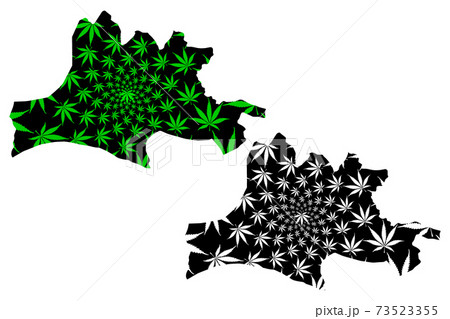 Nasarawa State (Subdivisions of Nigeria, Federated state of Nigeria) map is designed cannabis leaf green and black, Nasarawa map made of marijuana (marihuana,THC) foliage.... 73523355