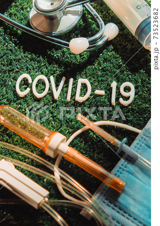 Coronavirus covid-19 medical still life concept Coronavirus covid-19 medical still life concept 73523682