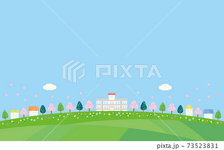 素材-住宅,学校（春）青空2 73523831