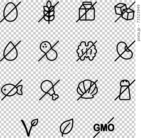 Nutrition labels icon set 73523949